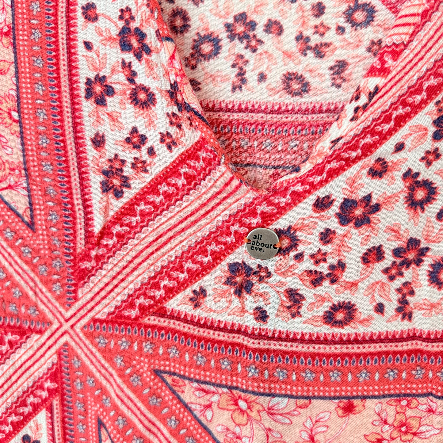 All About Eve Patchwork Floral Print T-Shirt Dress Pink - 8/XS