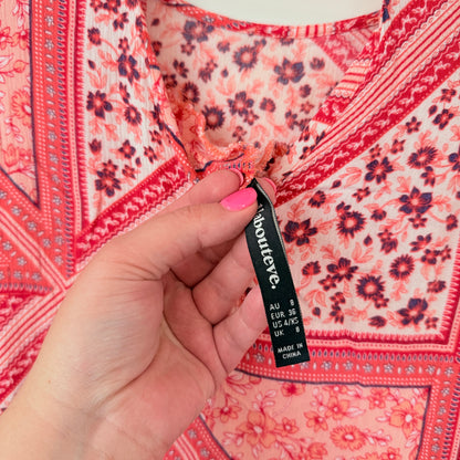 All About Eve Patchwork Floral Print T-Shirt Dress Pink - 8/XS