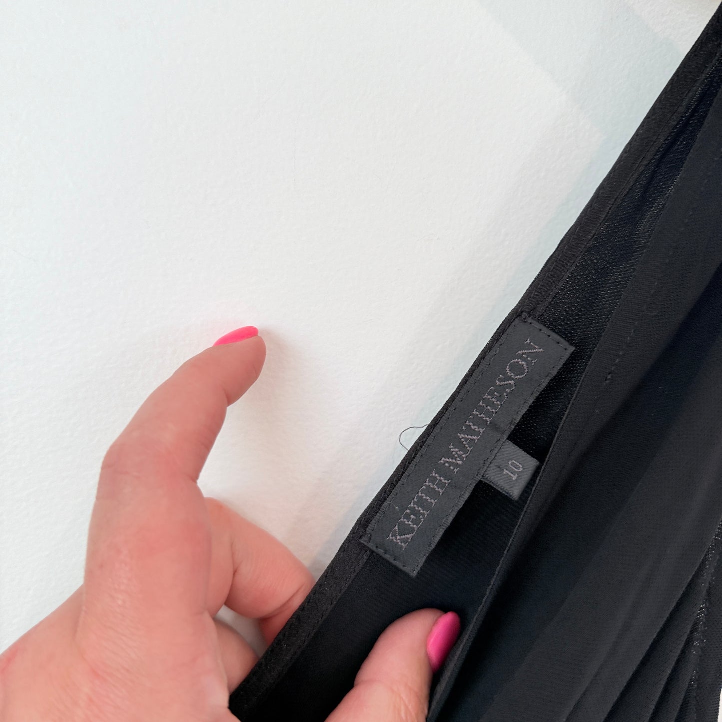 KEITH MATHIESON V-Neck Ruched Slip Dress Black - 10