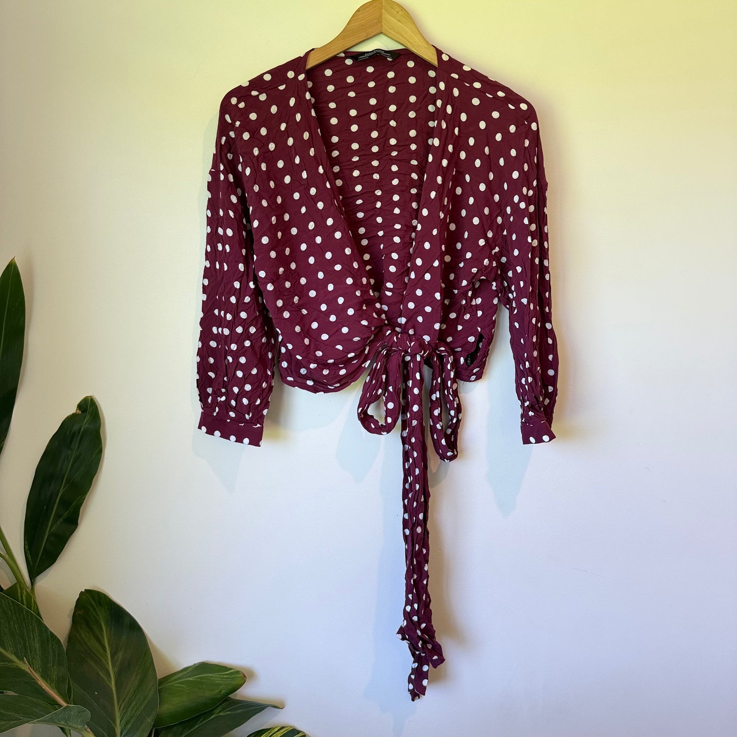 Zara Woman Polka Dot Wrap Tie Size M