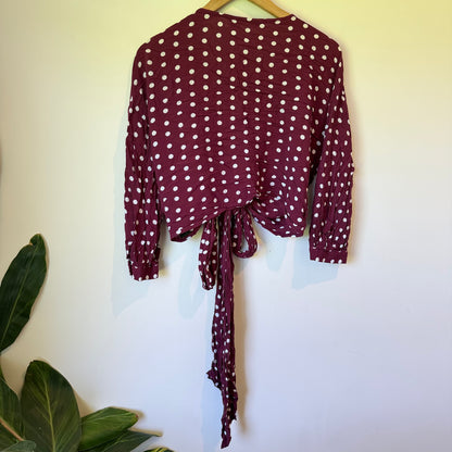 Zara Woman Polka Dot Wrap Tie Size M
