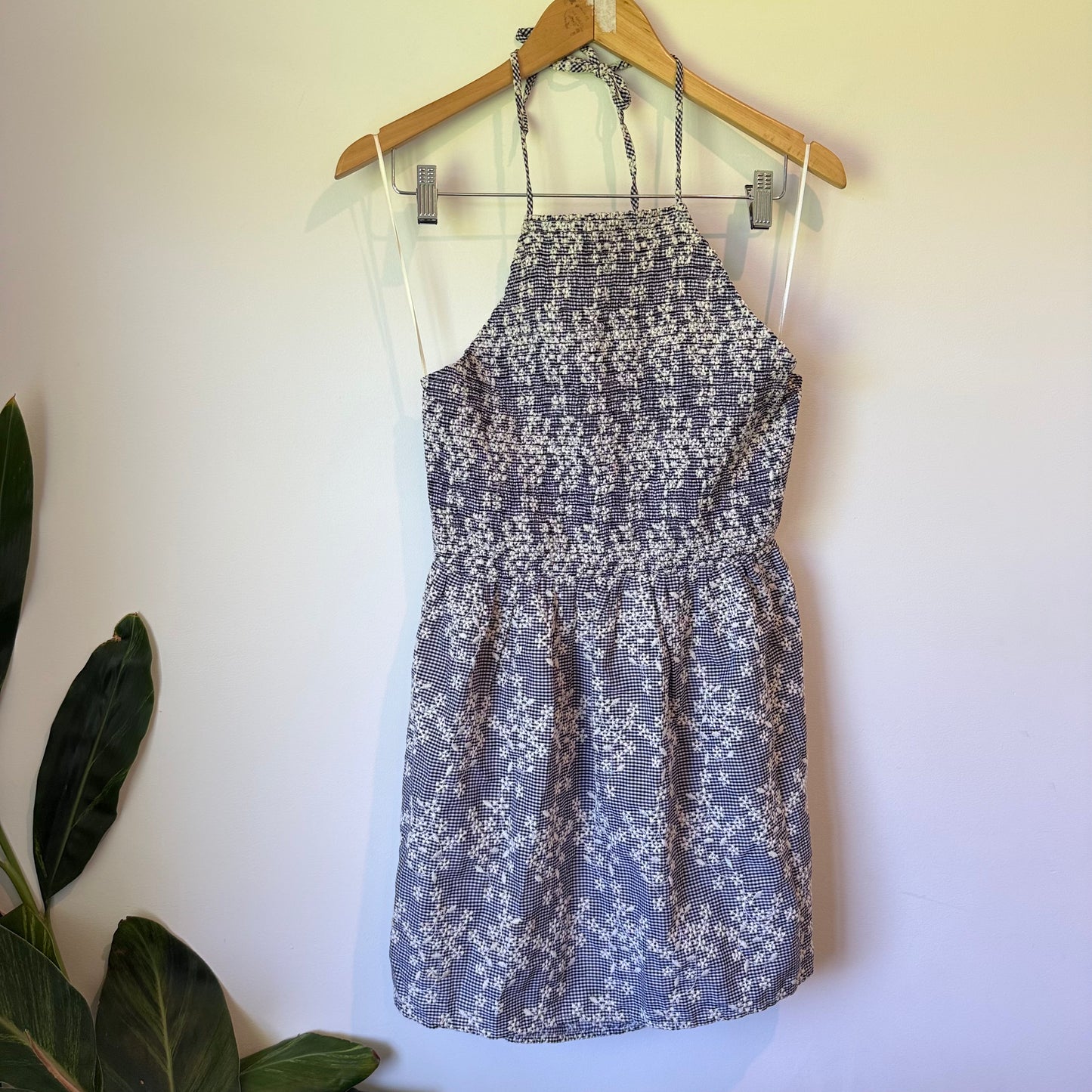 Zara Printed Halter Backless Dress Size L