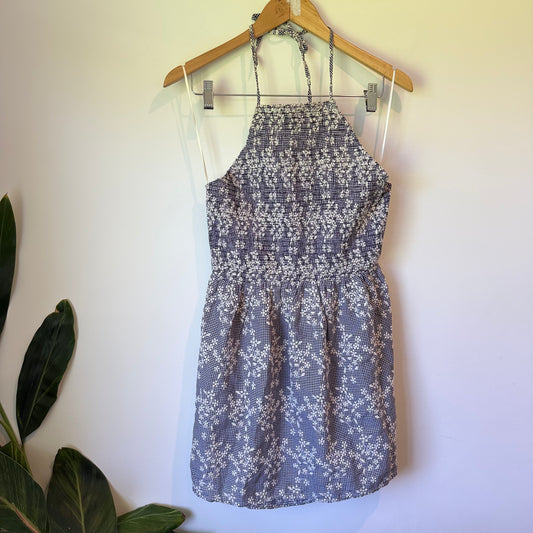 Zara Printed Halter Backless Dress Size L