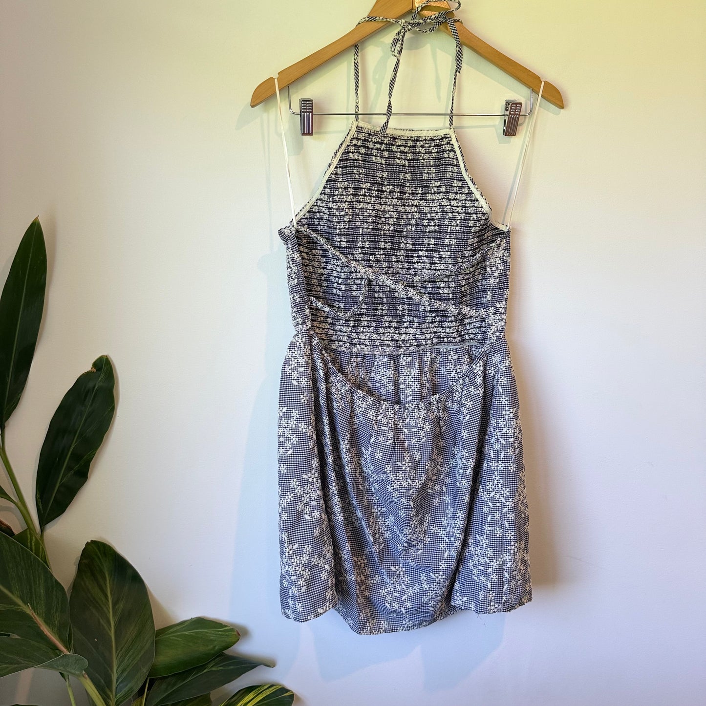 Zara Printed Halter Backless Dress Size L