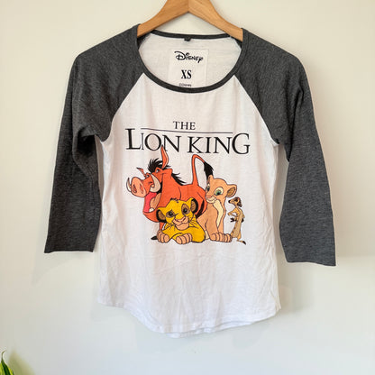 DISNEY The Lion King Raglan Tee White Grey - X-Small