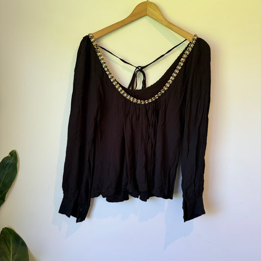 Scarlett & Hehe Size S Black Blouse