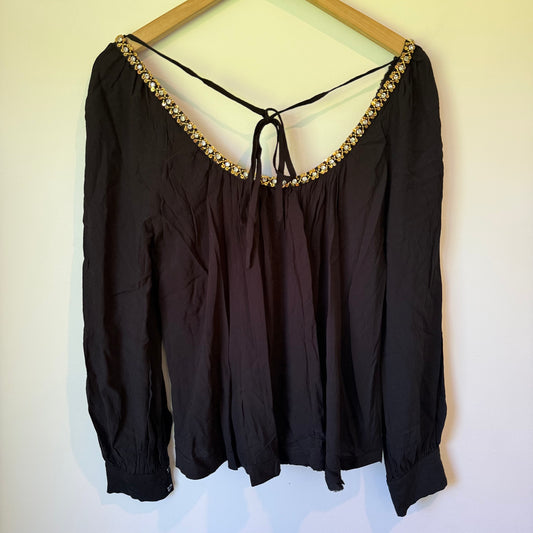 Scarlett & Hehe Size S Black Blouse