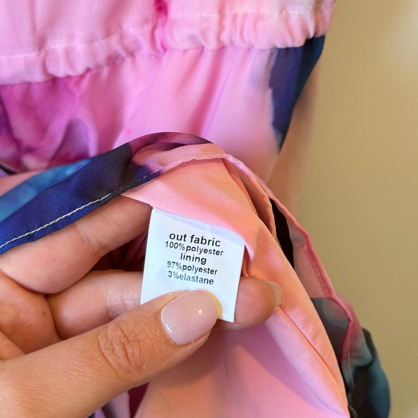 Pia Cowl Neck Floral Pink Dress Size M