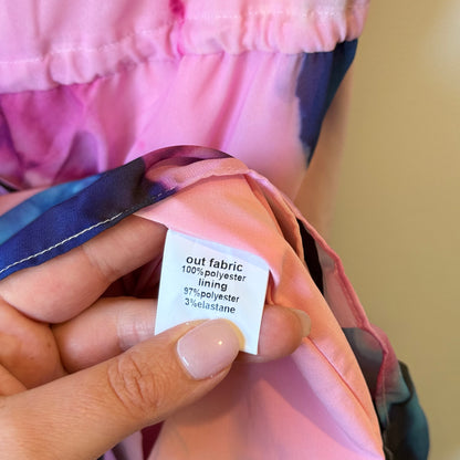 Pia Cowl Neck Floral Pink Dress Size M