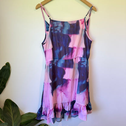 Pia Cowl Neck Floral Pink Dress Size M