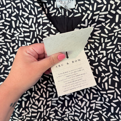 ARC & BOW Peplum Mini Dress Black/White Size 6