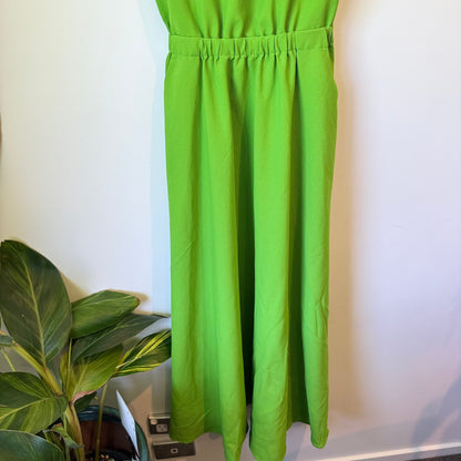 Mon Cherie Green Dress – Elegant Style with Back Tie Detail - Size M