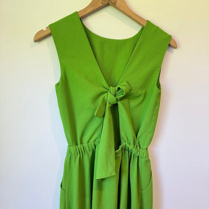 Mon Cherie Green Dress – Elegant Style with Back Tie Detail - Size M