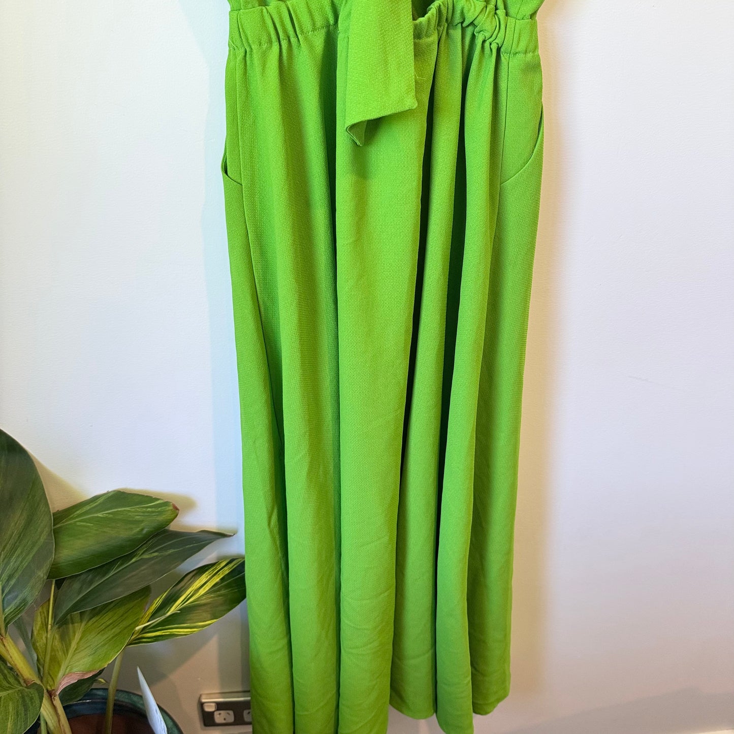 Mon Cherie Green Dress – Elegant Style with Back Tie Detail - Size M