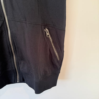 Converse Size XS Black Sleeveless Zip Up Hoodie Cotton Blend
