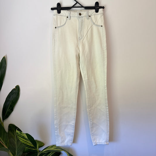 Rolla's Eastcoast Ankle Jeans High Rise Super Skinny Cream Size 25R