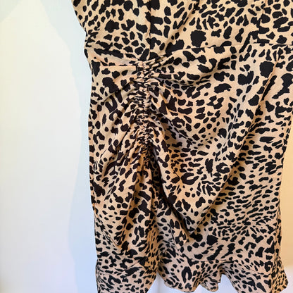 Missguided Cheetah Ruched Bottom Dress in Size 32