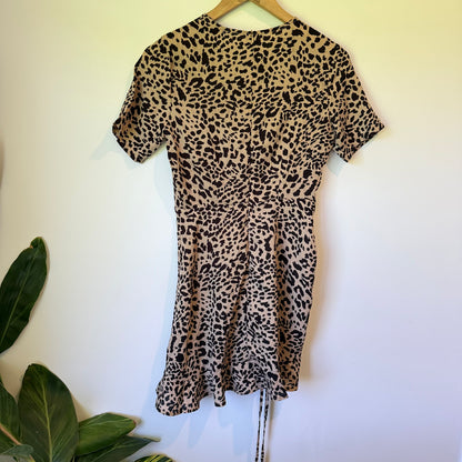 Missguided Cheetah Ruched Bottom Dress in Size 32