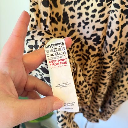 Missguided Cheetah Ruched Bottom Dress in Size 32