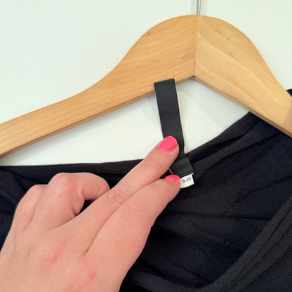 Visage (NZ Made) Size S-M Black Merino Poncho Wavy Texture