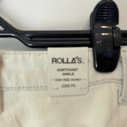 Rolla's Eastcoast Ankle Jeans High Rise Super Skinny Cream Size 25R