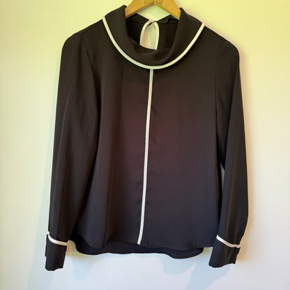 ZARA Basic Collection Black Long Sleeve Top Size S
