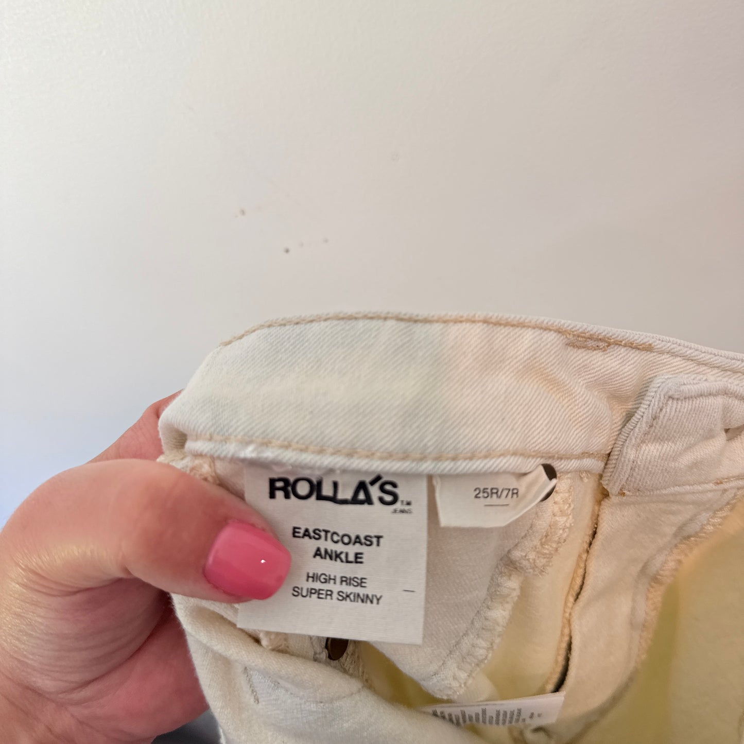 Rolla's Eastcoast Ankle Jeans High Rise Super Skinny Cream Size 25R