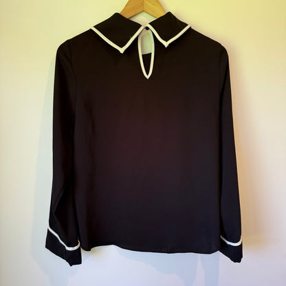 ZARA Basic Collection Black Long Sleeve Top Size S