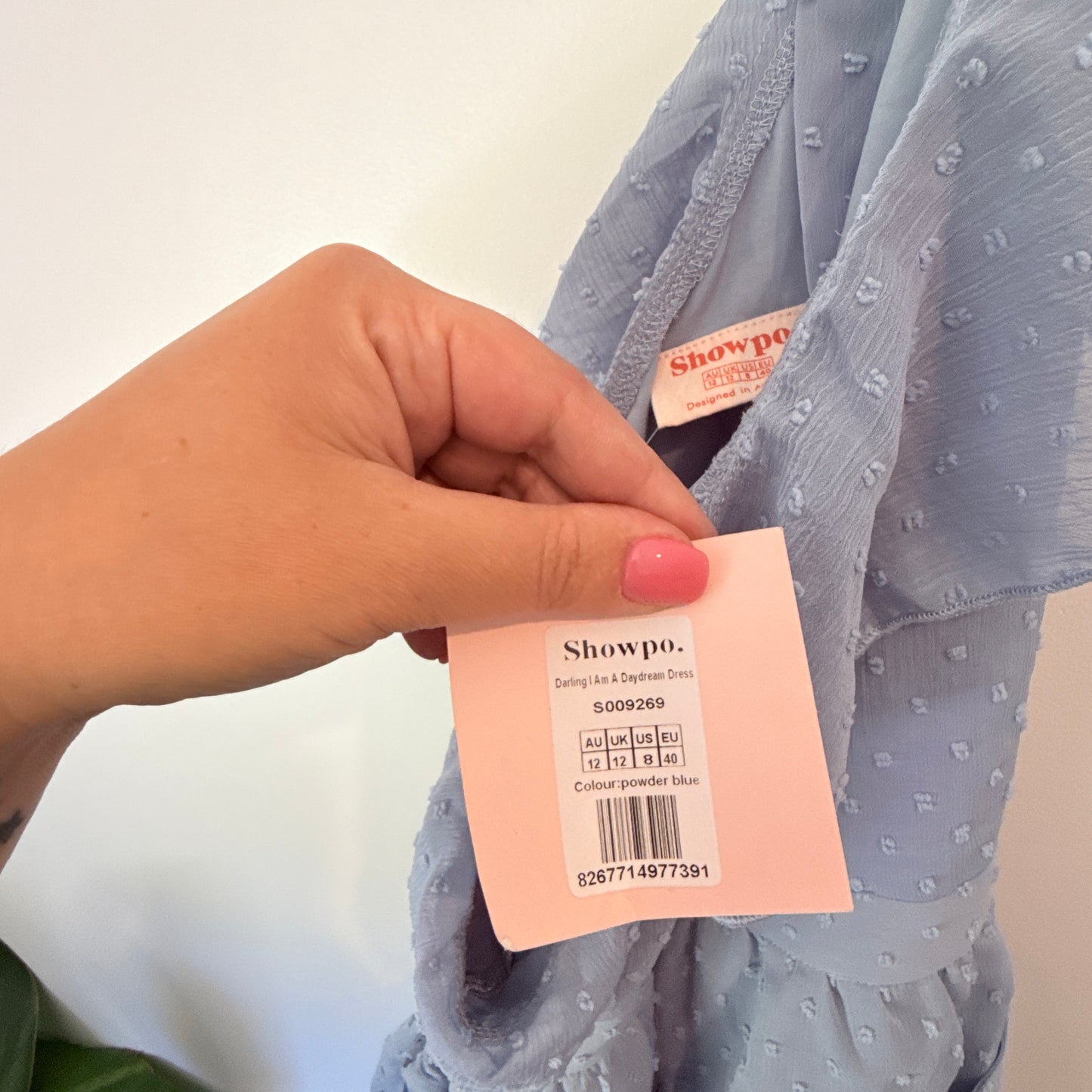 Showpo Darling I Am A Daydream Dress Powder Blue Size 12