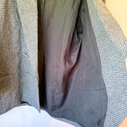 Sportscraft (NZ Made) Size 16 Gray Houndstooth Wool Blazer – Double-Breasted Classic