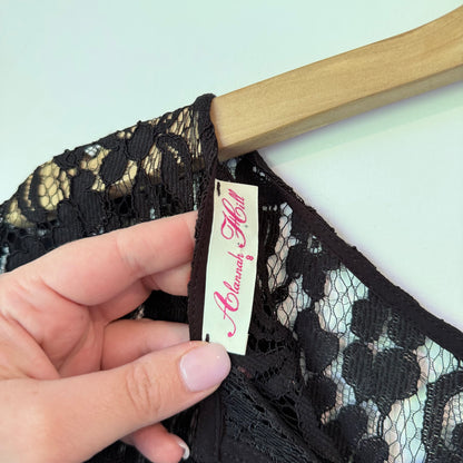 Alannah Hill Black Lace Bodycon Dress – Elegant Fit, Size 8