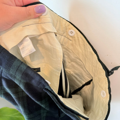 Vintage New & Lingwood Waist 78cm 100% Wool Plaid Trousers