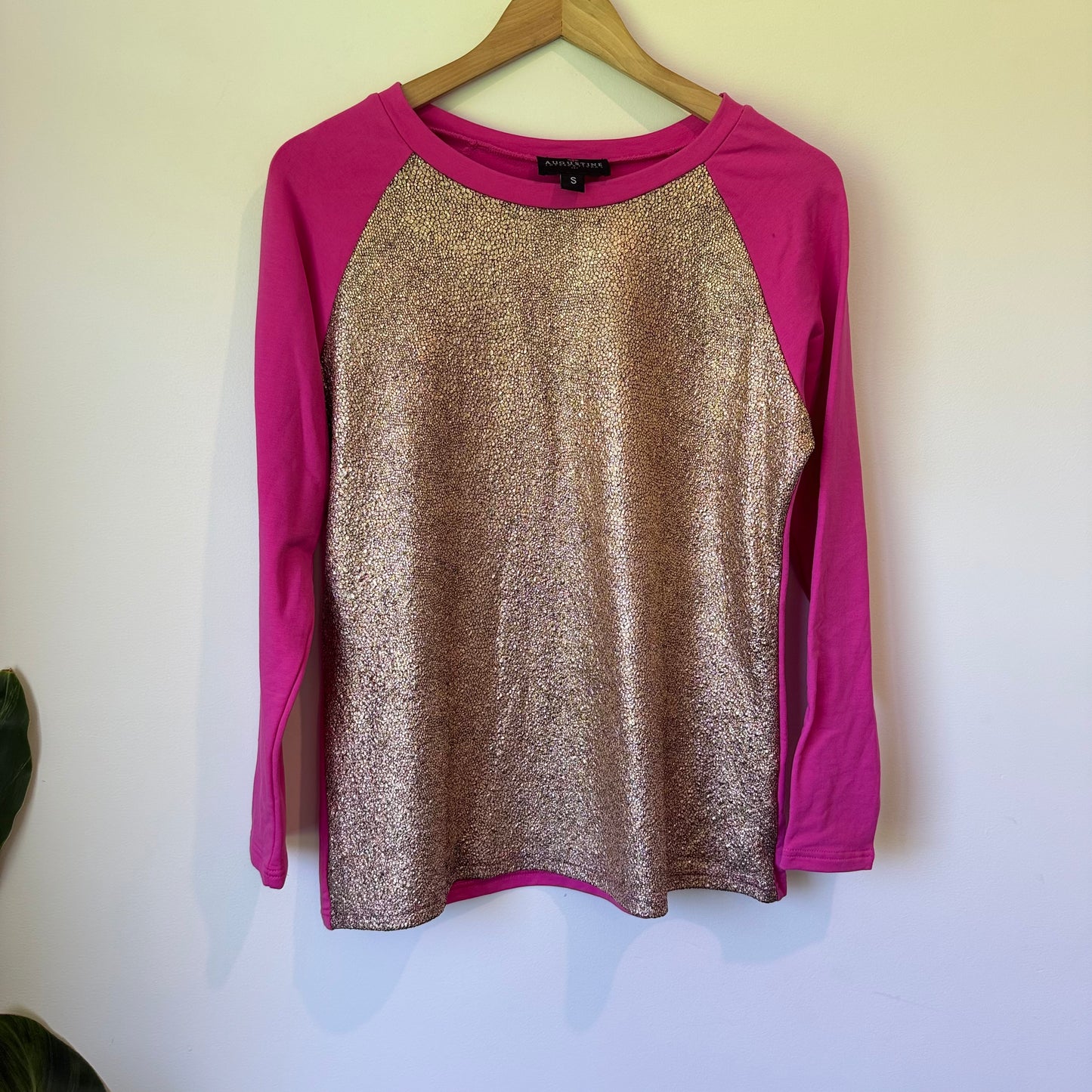 Augustine Size S Pink & Gold Sweater Top