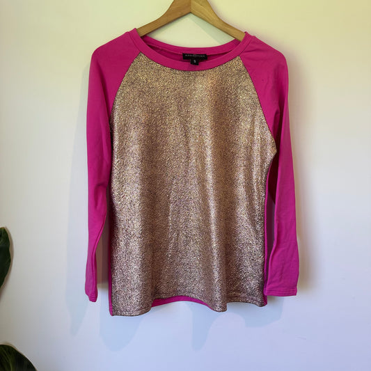 Augustine Size S Pink & Gold Sweater Top