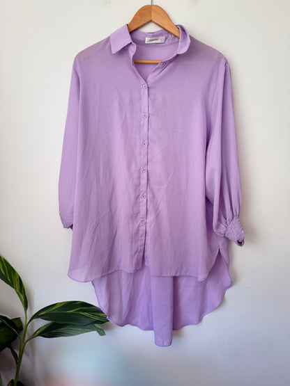 Pagani Size 8 Light Purple Button-Up Blouse