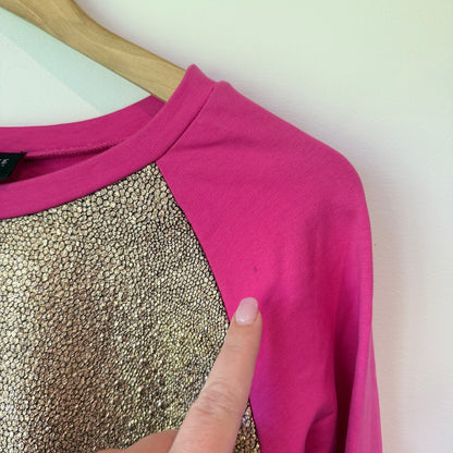 Augustine Size S Pink & Gold Sweater Top