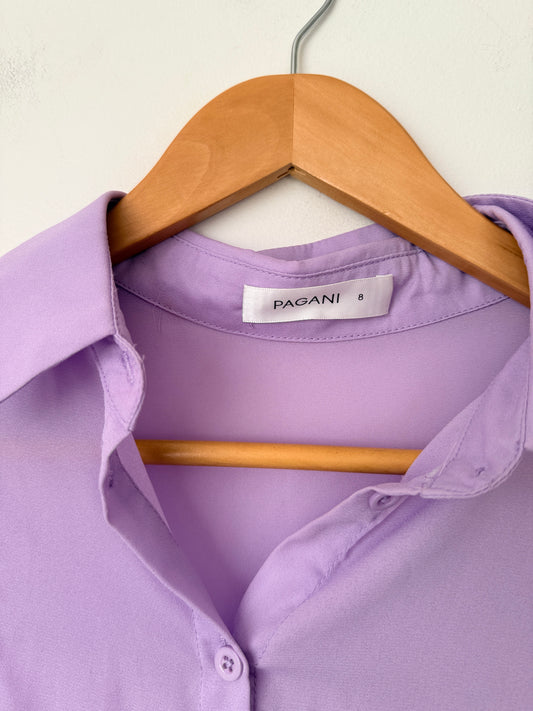 Pagani Size 8 Light Purple Button-Up Blouse