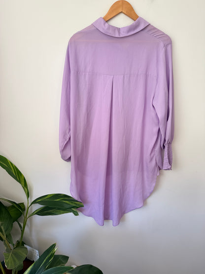 Pagani Size 8 Light Purple Button-Up Blouse
