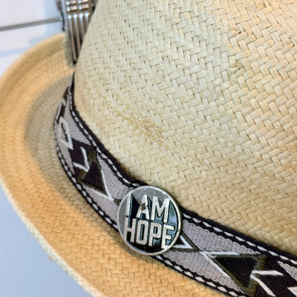 H & M Size L/60 Straw Fedora Hat