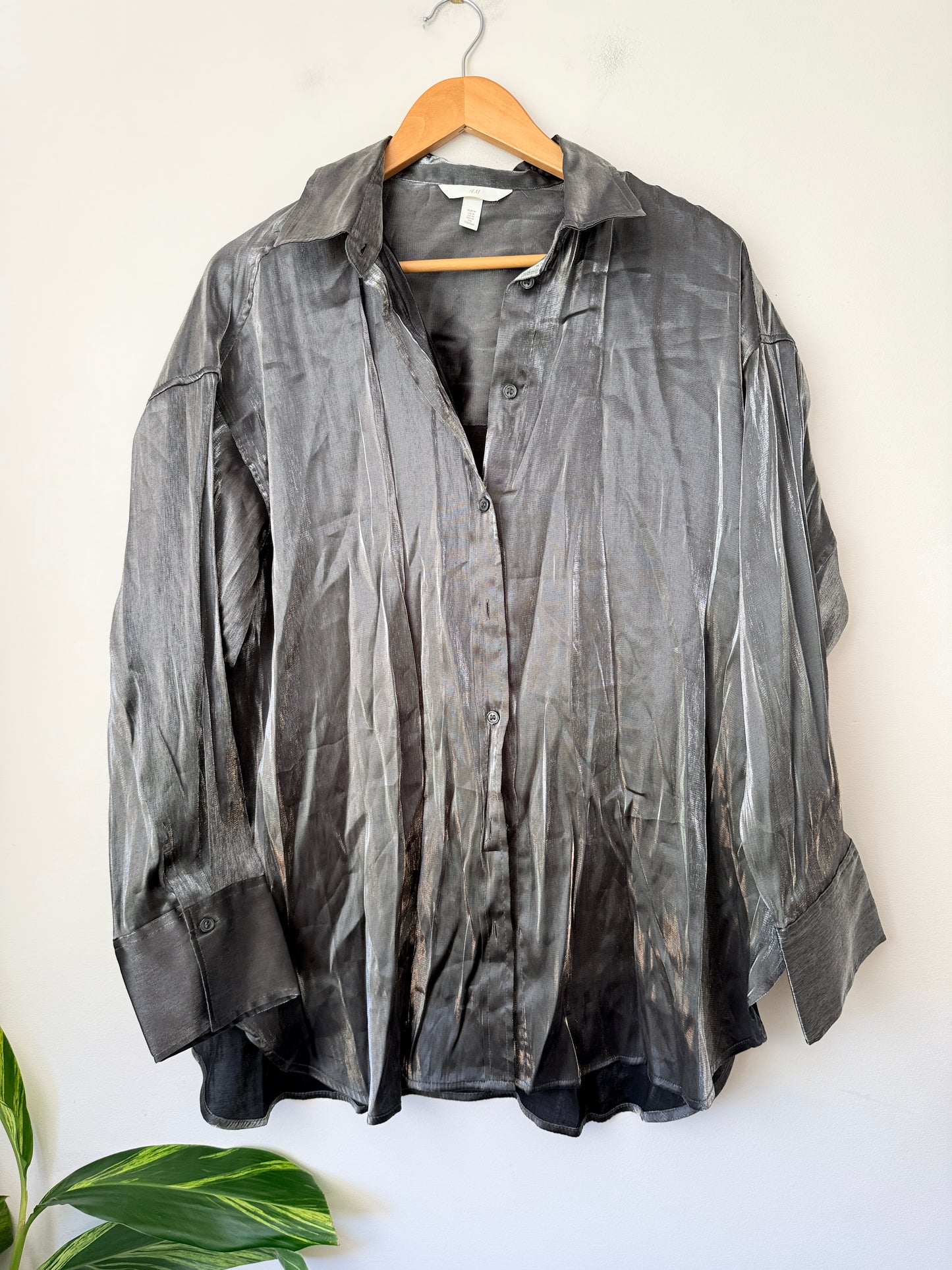 H & M Size XXL Long-Sleeved Shimmer Shirt