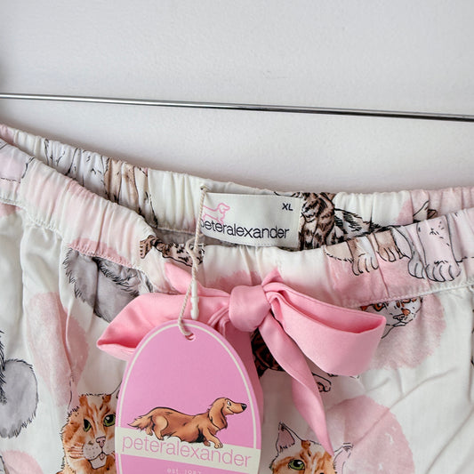 Peter Alexander Cat-Print Sleep Shorts – Size XL