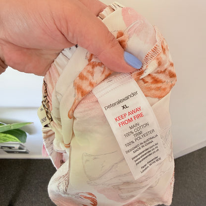 Peter Alexander Cat-Print Sleep Shorts – Size XL