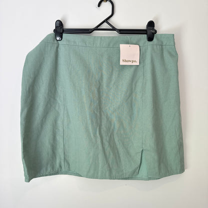 Showpo International Babe Mini Skirt - Sage Size 20