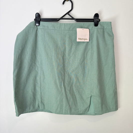 Showpo International Babe Mini Skirt - Sage Size 20
