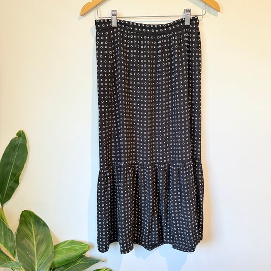 Veronika Maine Size S Black & White Patterned Maxi Skirt