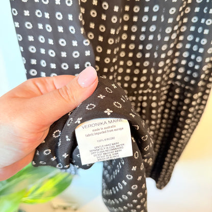 Veronika Maine Size S Black & White Patterned Maxi Skirt