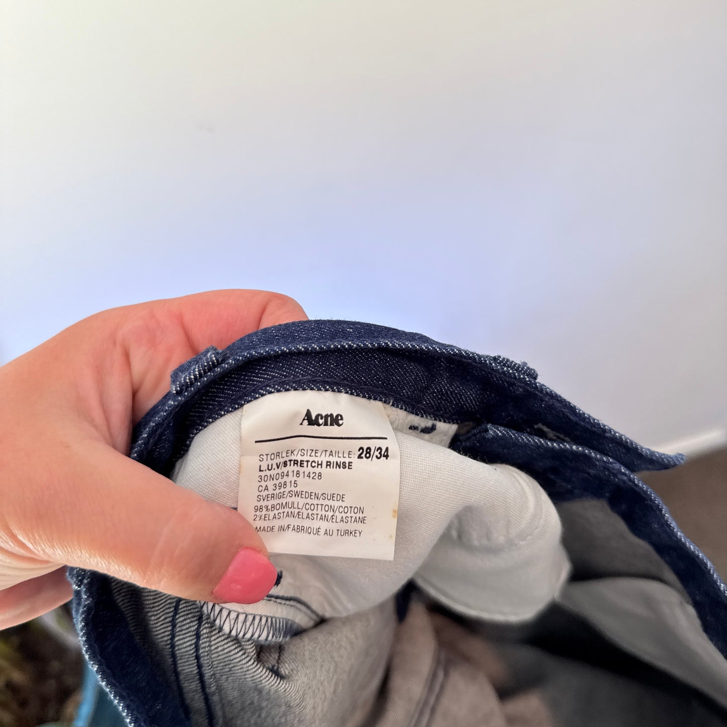 Acne Studios Luv Stretch Rinse Jeans - Size 28/34