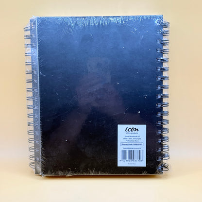 3 Pack ICON A5 Spiral Notebook – 200-Page Hard Cover (Black)