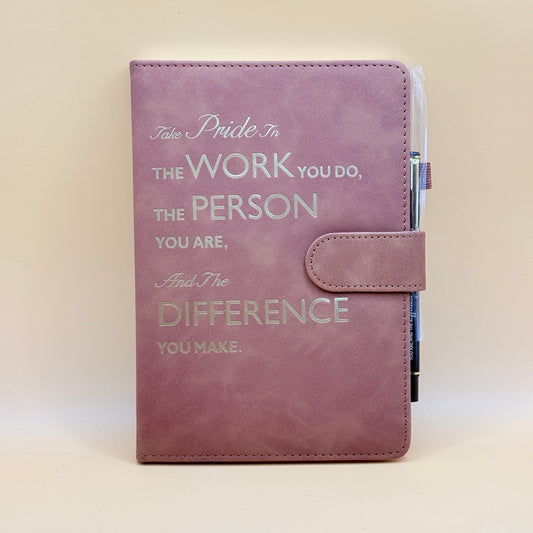 Take Pride Motivational Notebook with Magnetic Clasp & Pen
