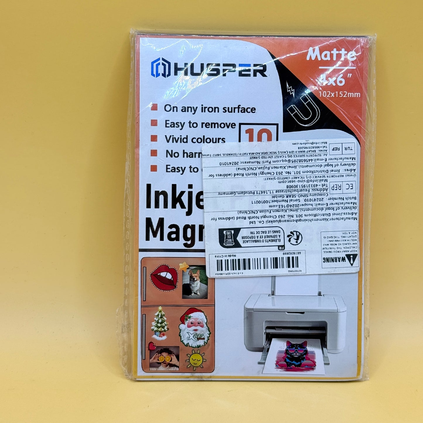 Husper Inkjet Magnetic Matte Photo Paper – Size: 4" x 6" (102 x 152mm)